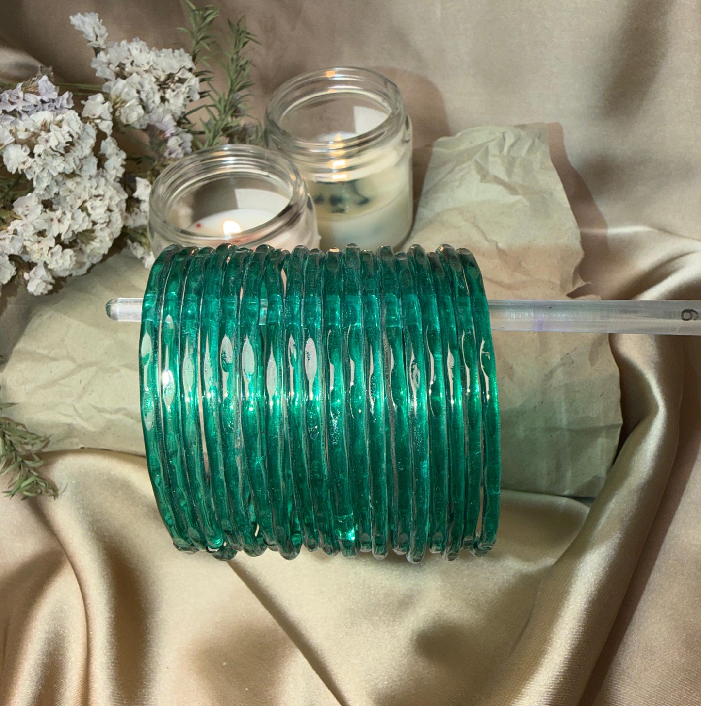 Diamond Jelly Glass Bangles-In Multiple Colours