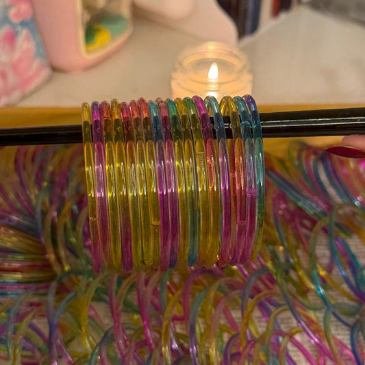 Multi Colour Jelly Glass Bangles-In 2 colours