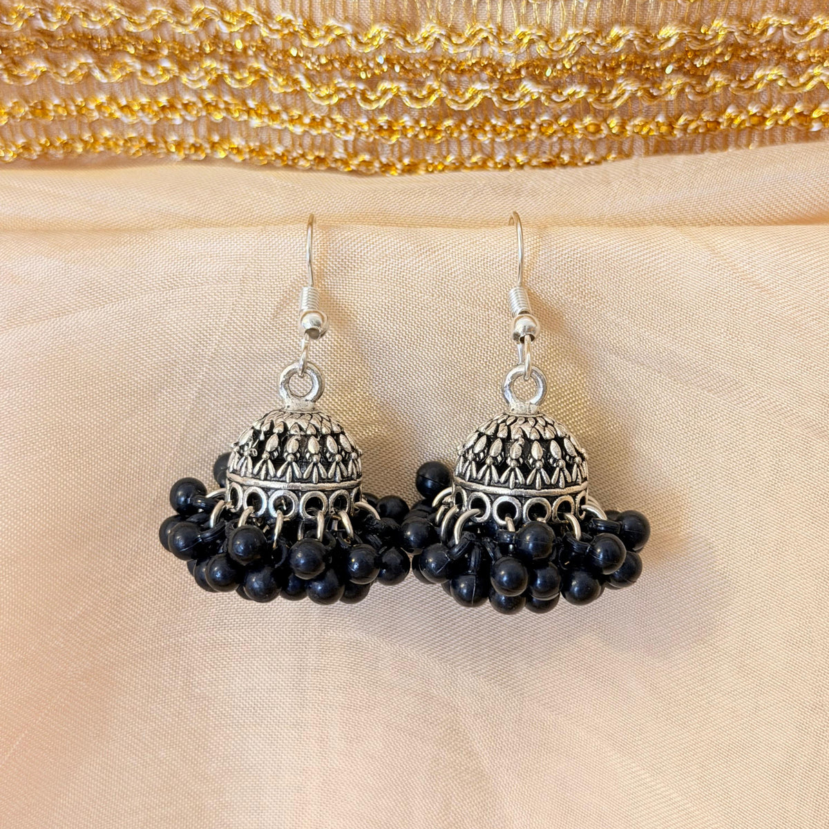 Mini Dome Beaded Jhumka-In 3 Colors