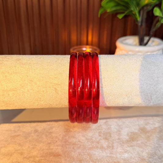 Thick Jelly Glass Bangles set-In Multiple Colours ( 4 Bangles In One Set)