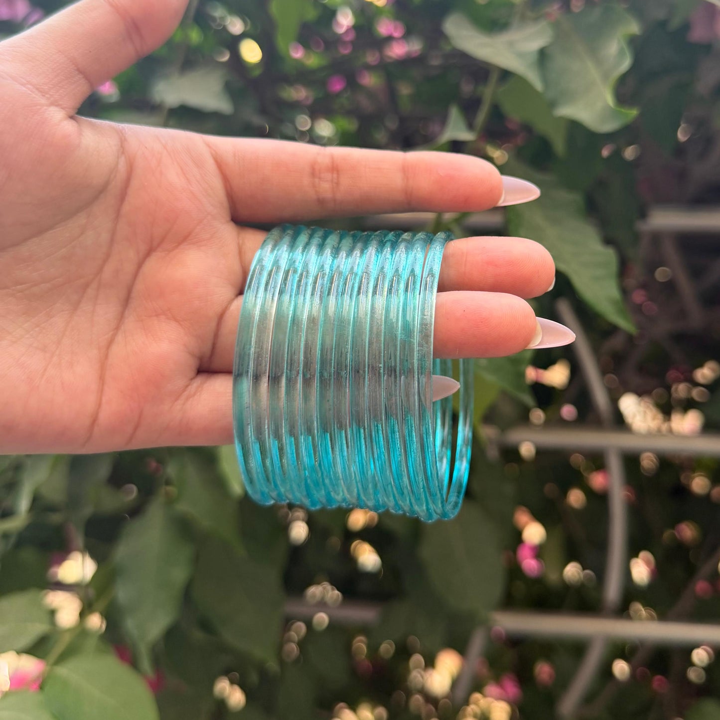 Jelly Glass Bangles Set-In Multiple Colours