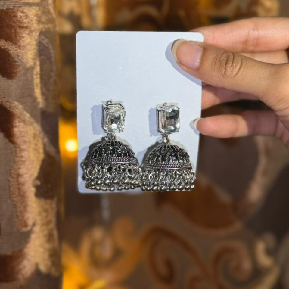 Royal Stone Jhumka Drop Earrings
