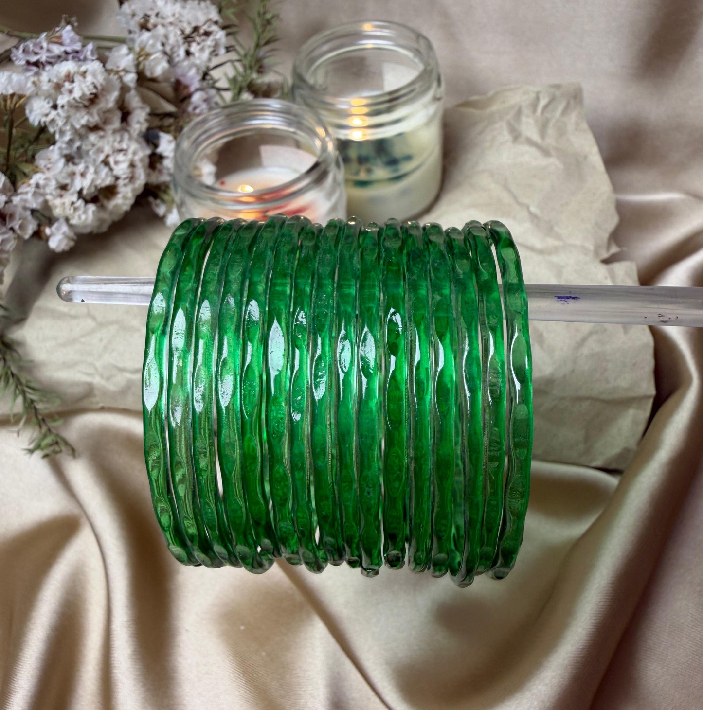 Diamond Jelly Glass Bangles-In Multiple Colours