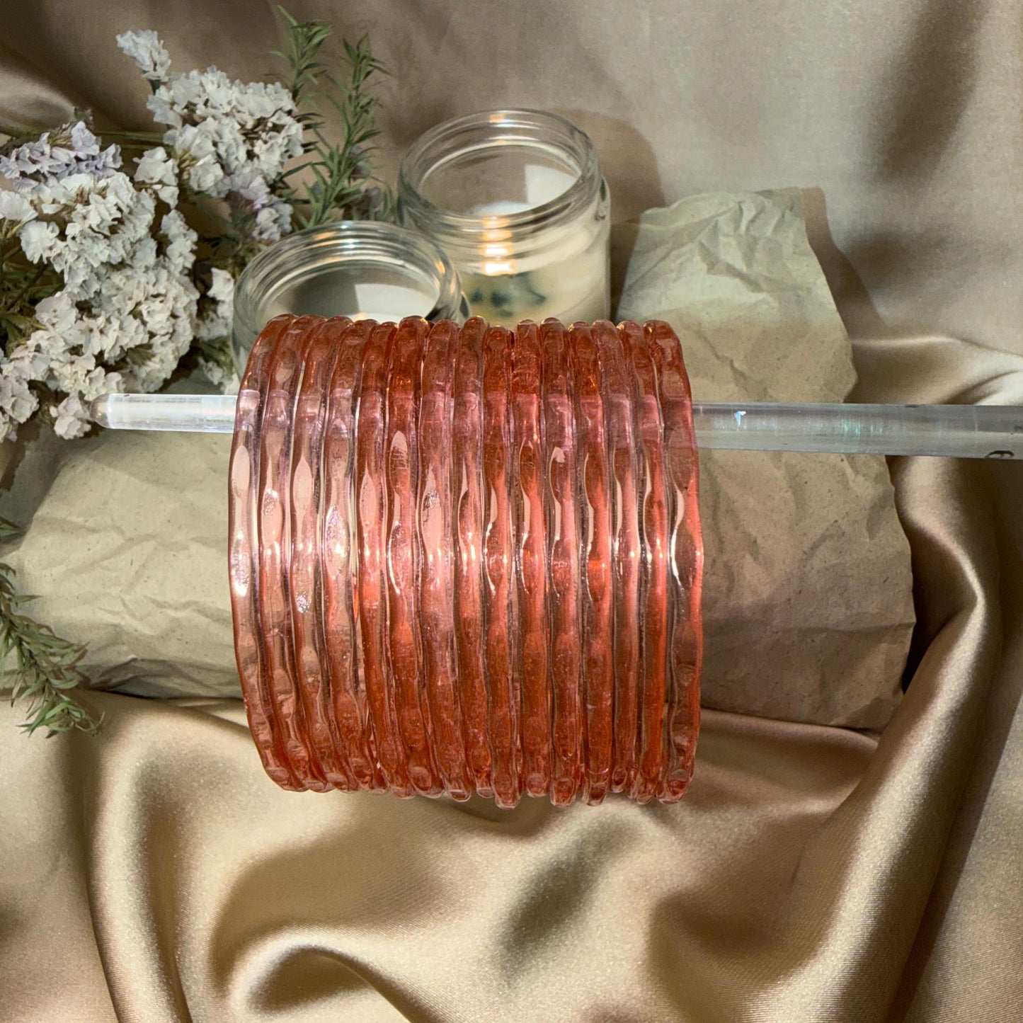 Diamond Jelly Glass Bangles-In Multiple Colours