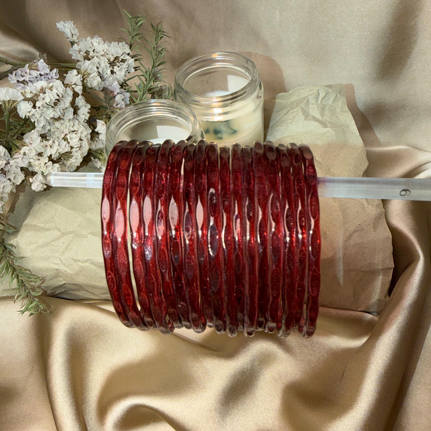 Diamond Jelly Glass Bangles-In Multiple Colours