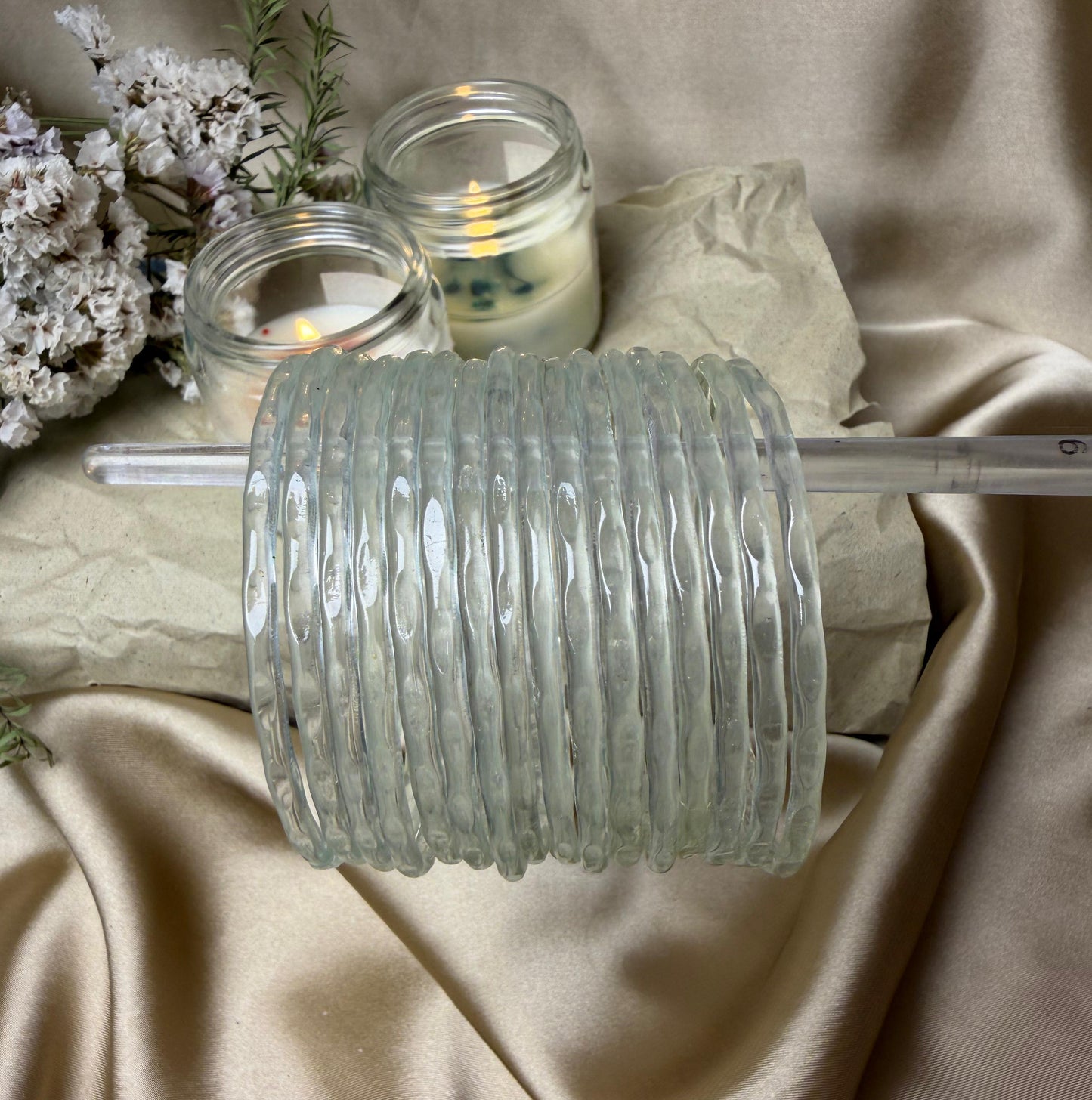Diamond Jelly Glass Bangles-In Multiple Colours