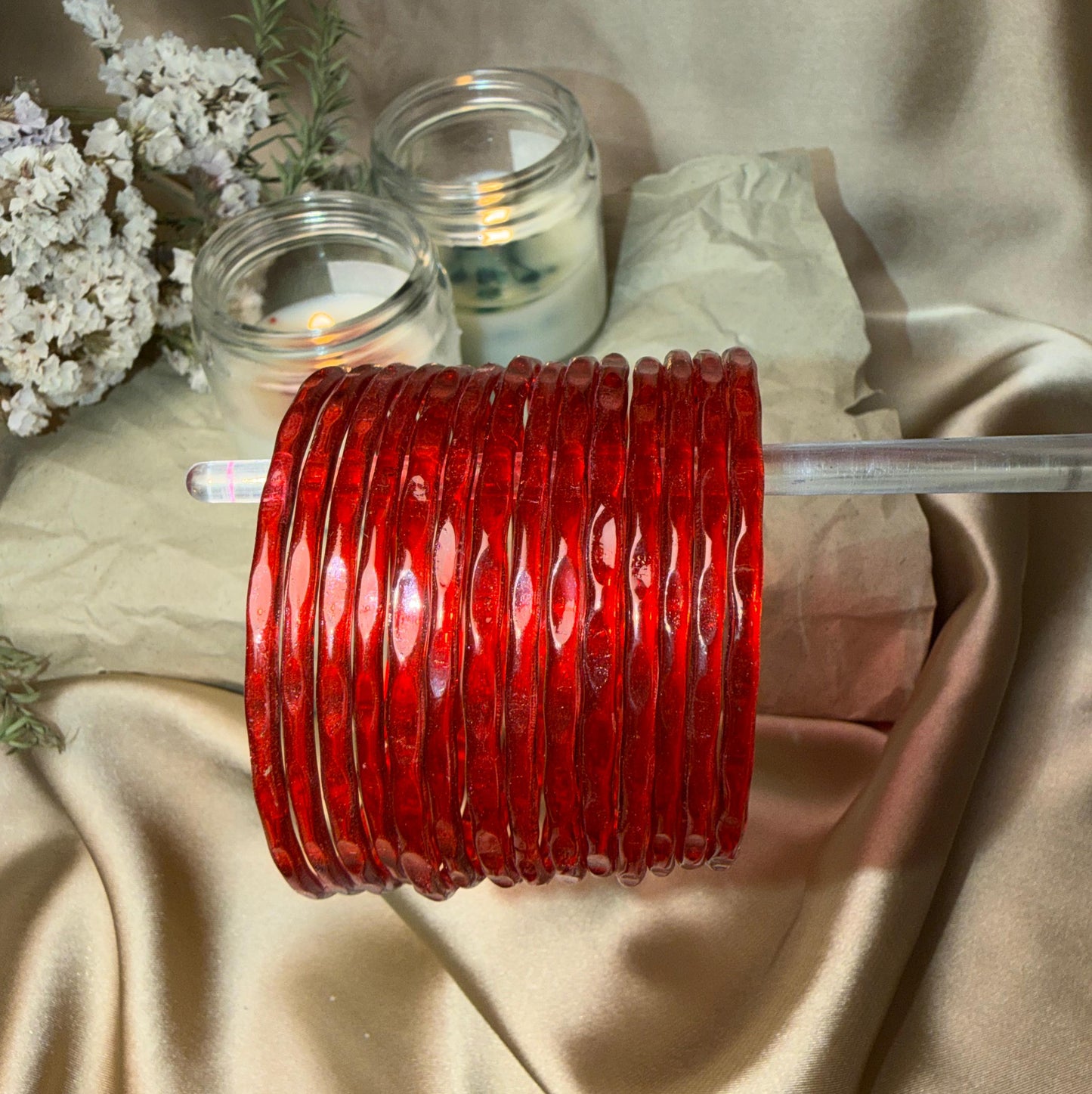 Diamond Jelly Glass Bangles-In Multiple Colours
