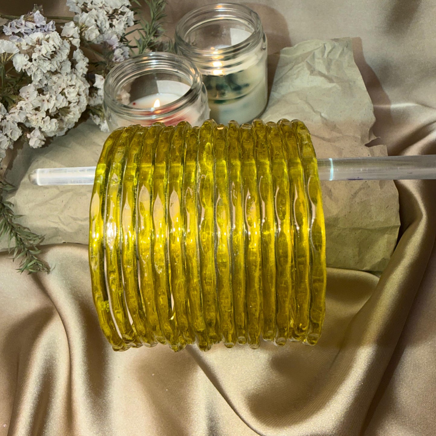 Diamond Jelly Glass Bangles-In Multiple Colours