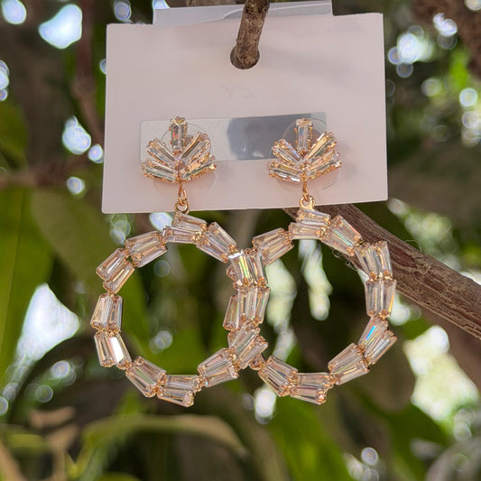 Golden Glow Crystal Hoop Earrings