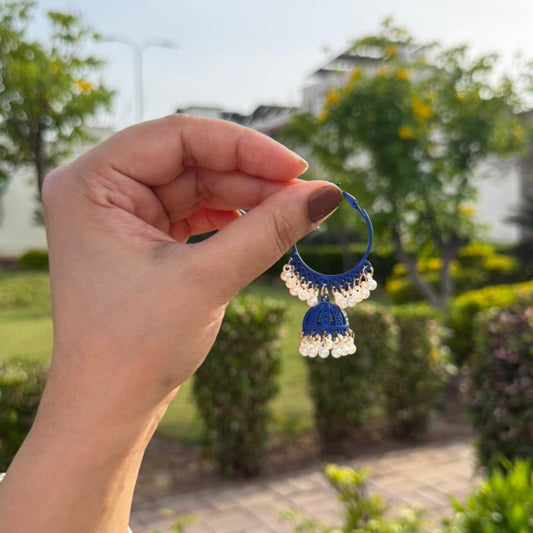 Bali/Hoop Pearl Jhumka Earring-Multicolor