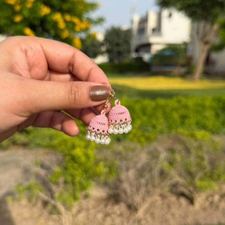 Mini Pearl Jhumka Earrings-multi color available