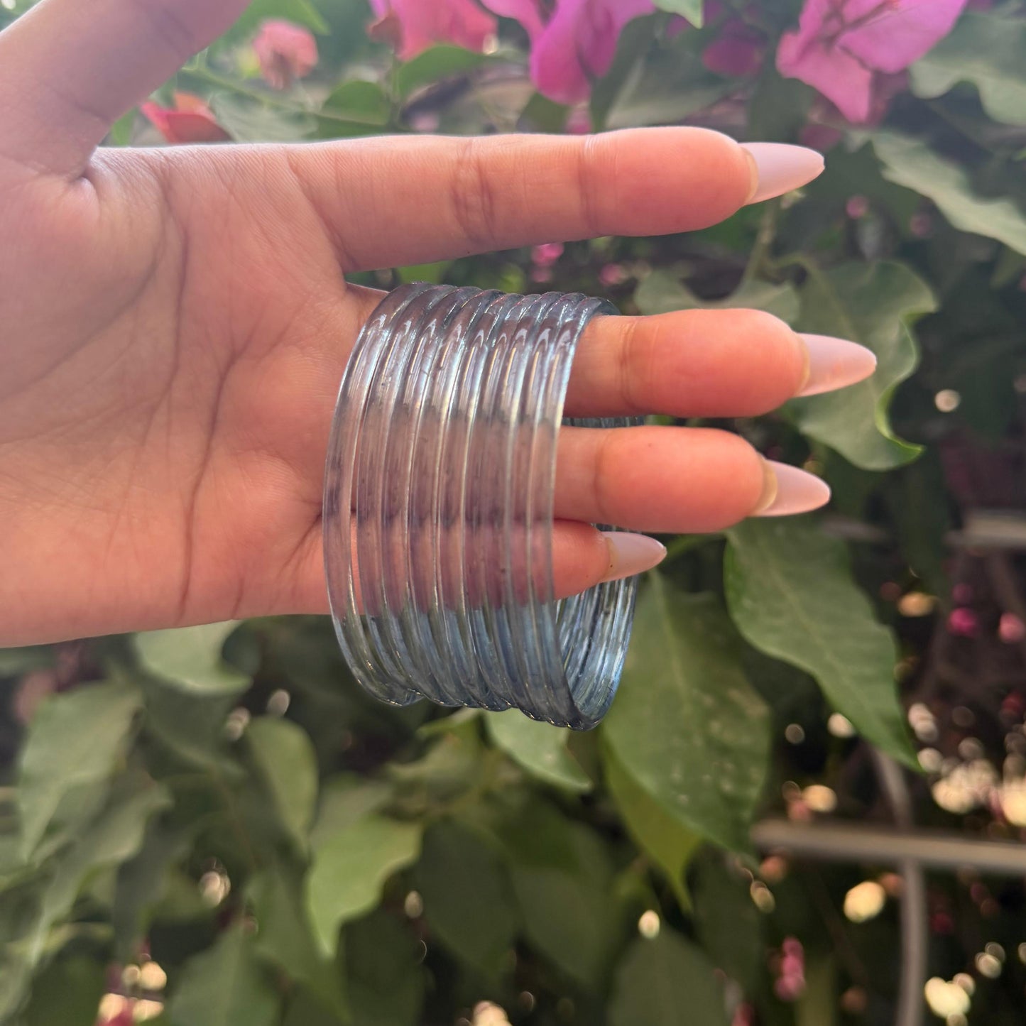 Jelly Glass Bangles Set-In Multiple Colours