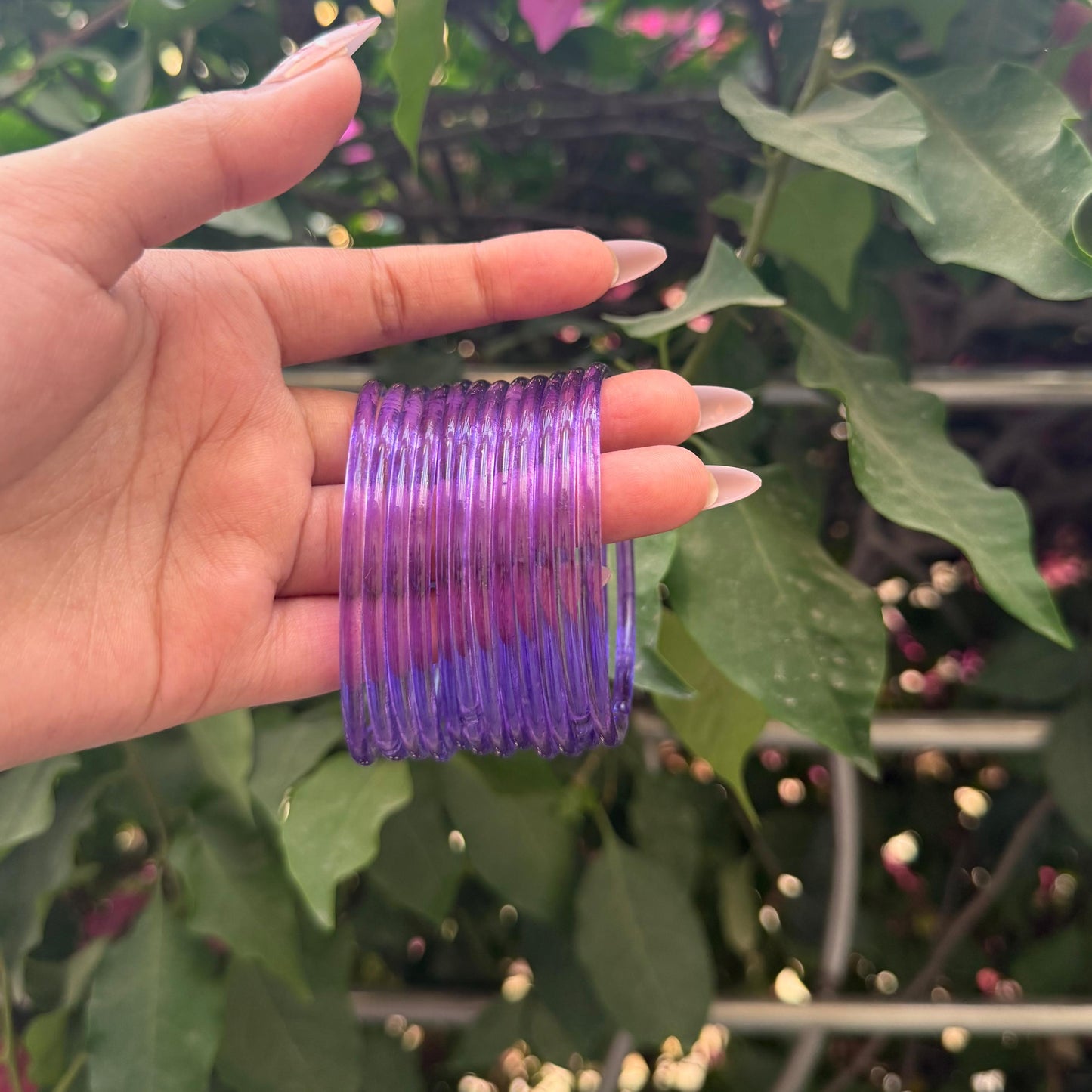 Jelly Glass Bangles Set-In Multiple Colours