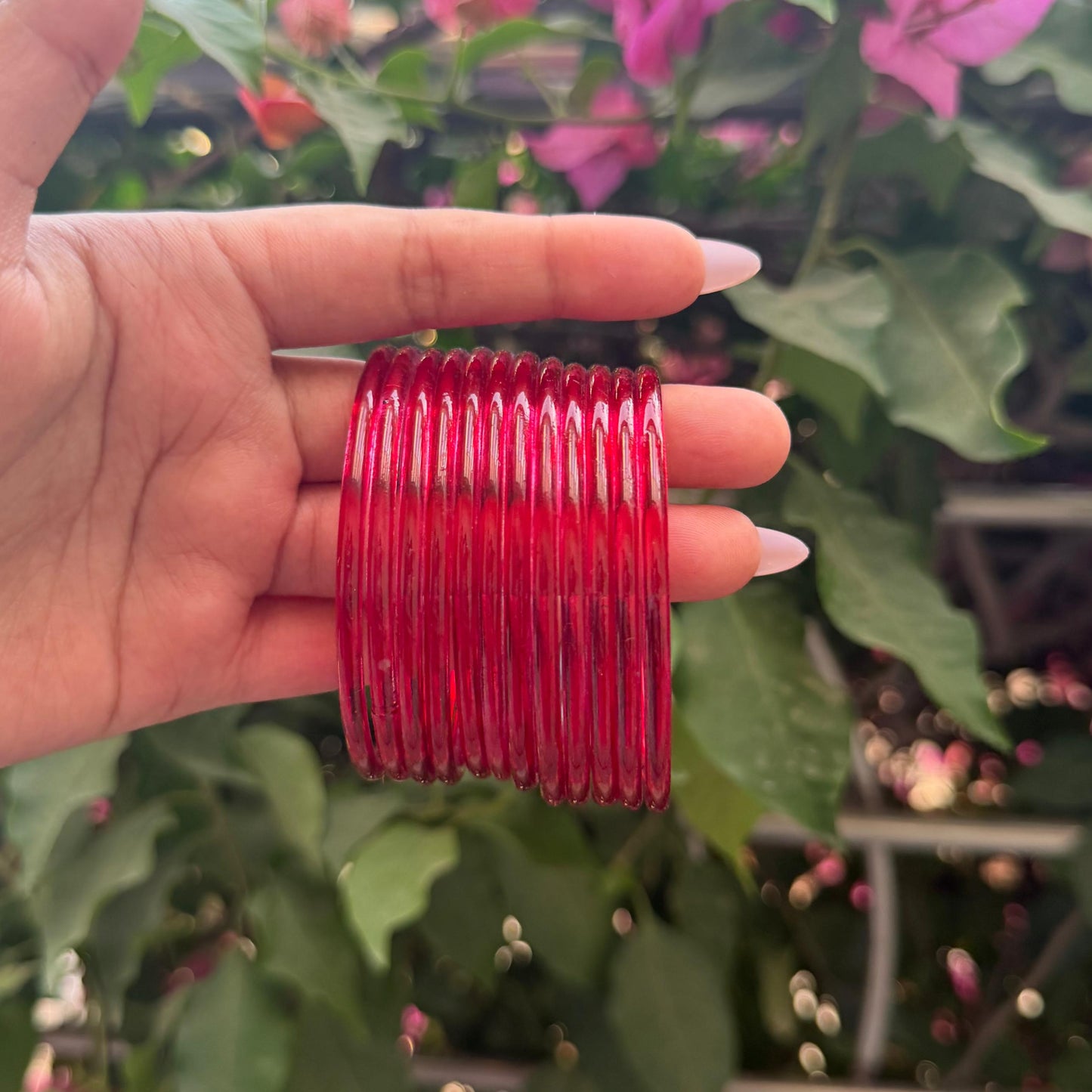 Jelly Glass Bangles Set-In Multiple Colours
