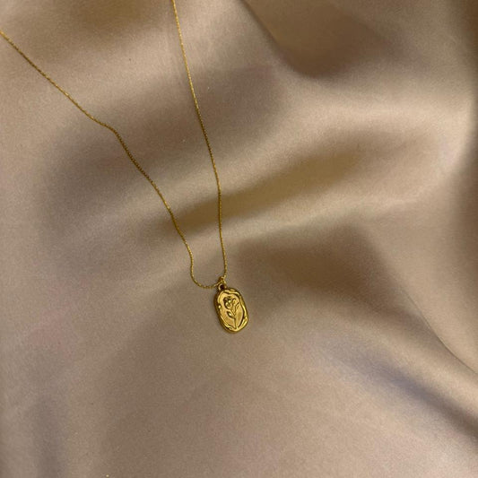 Vintage Rose Pendant Necklace
