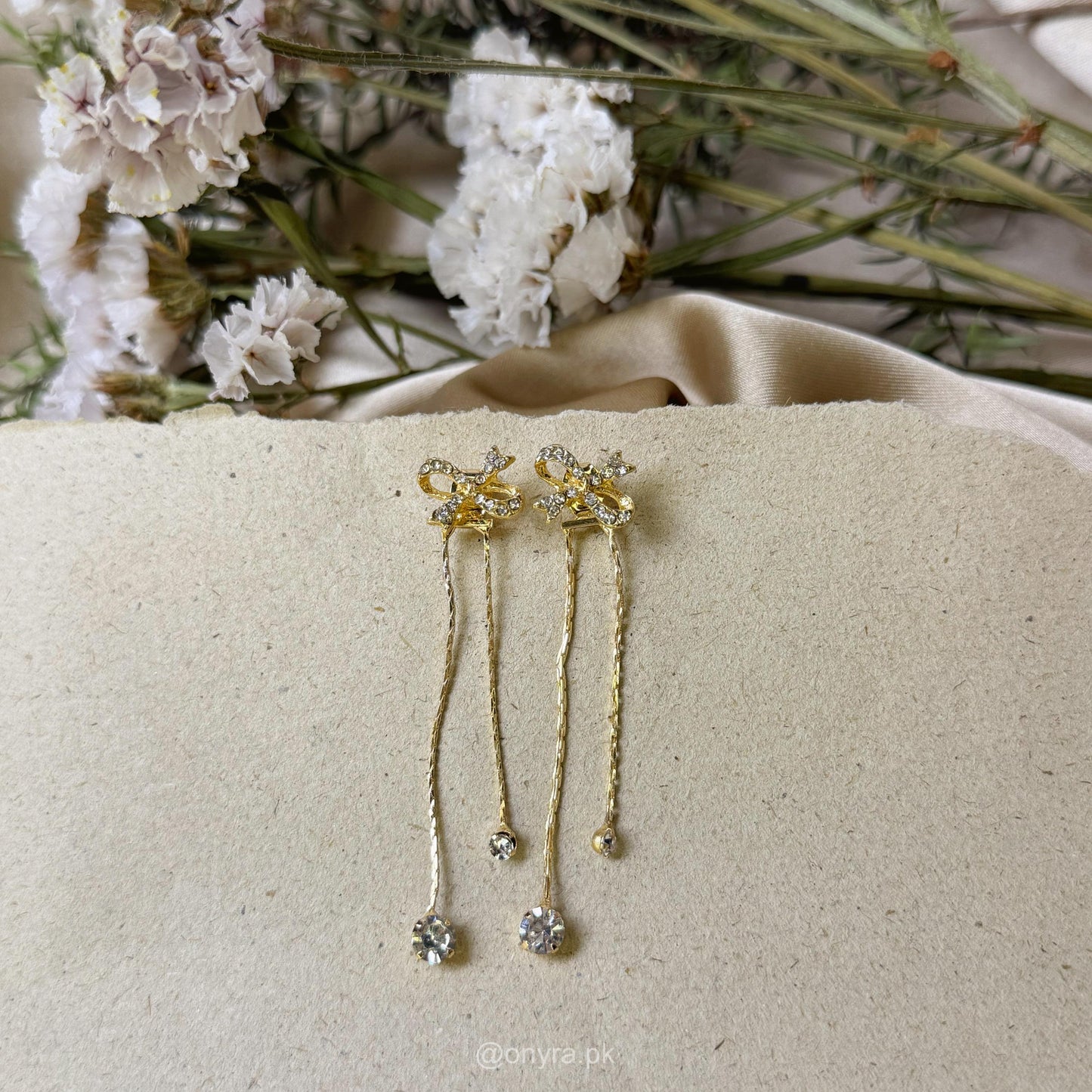 Detachable Long Bow Tassel Earrings