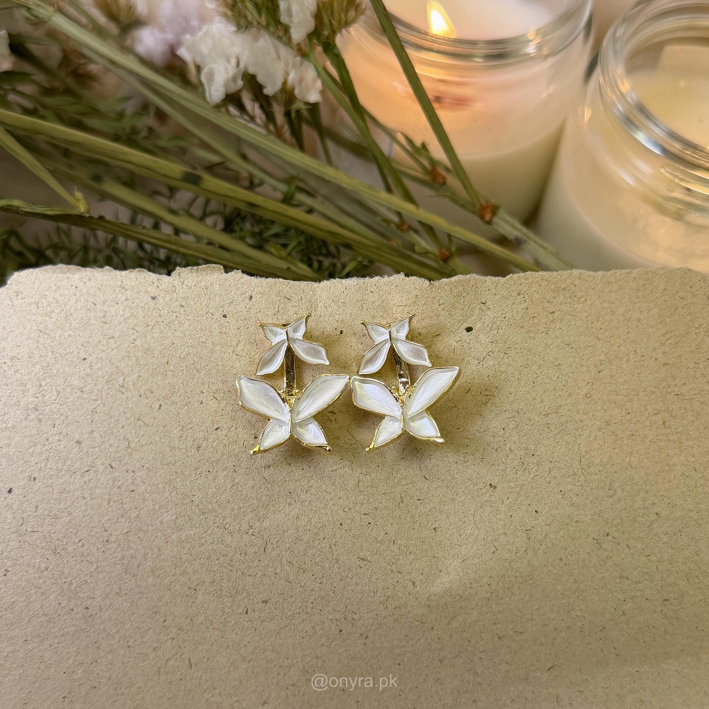 Dual Butterfly Stud Earrings
