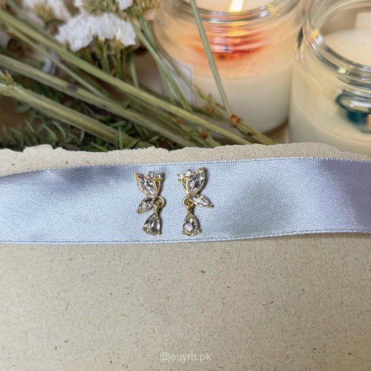 Rhinestone Butterfly Stud Earrings