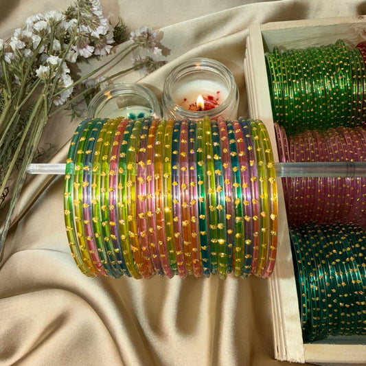 Multi Colour Dot Glass Bangles