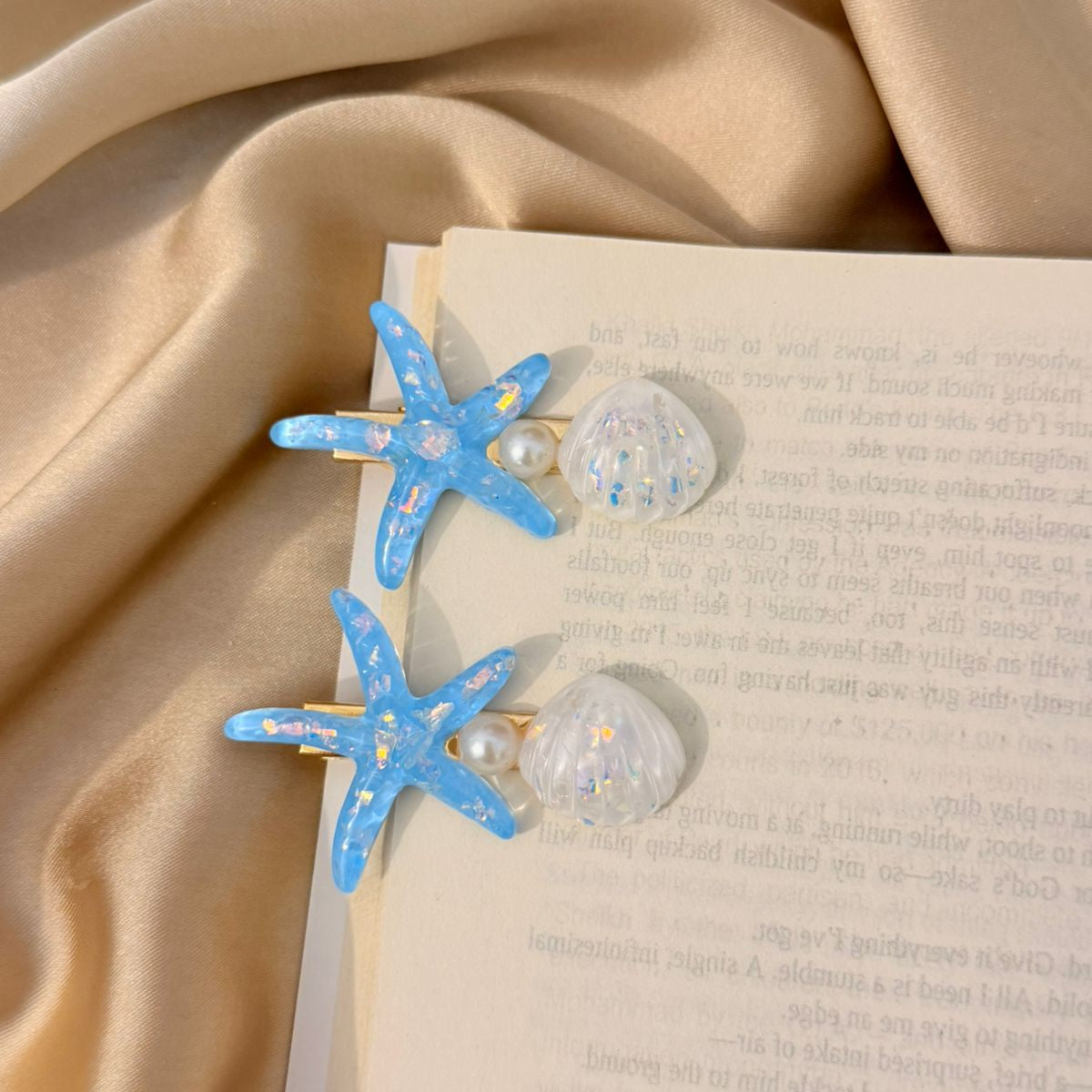 StarFish Pearl Hair Clips