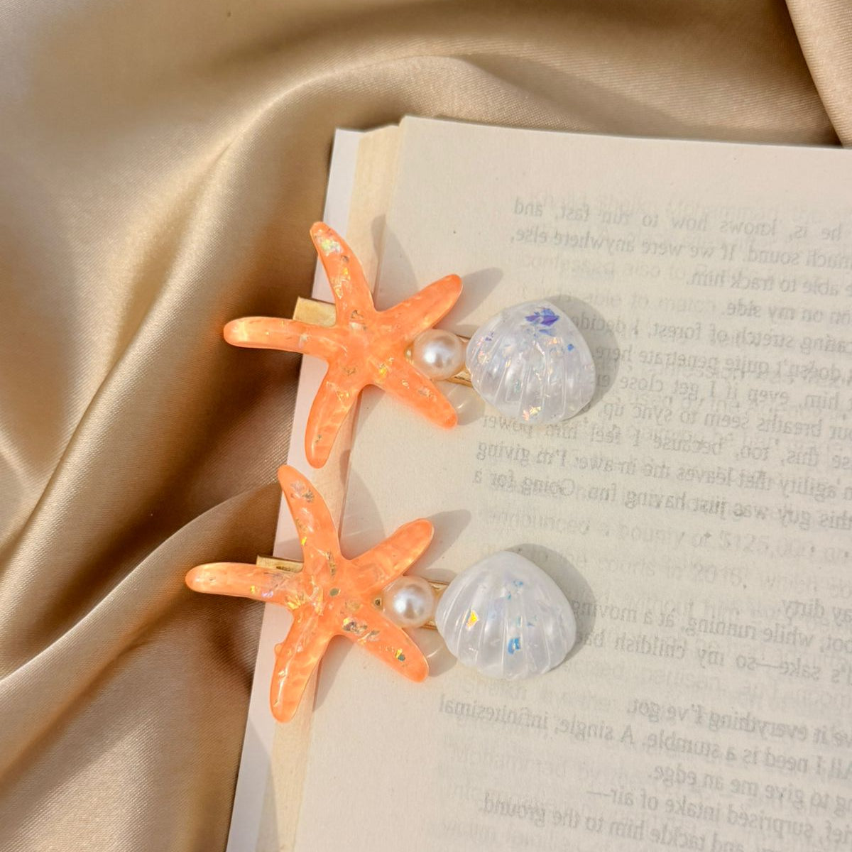 StarFish Pearl Hair Clips