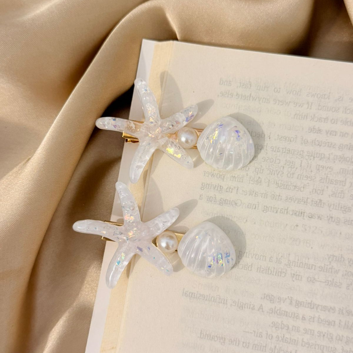 StarFish Pearl Hair Clips
