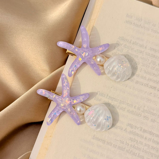 StarFish Pearl Hair Clips