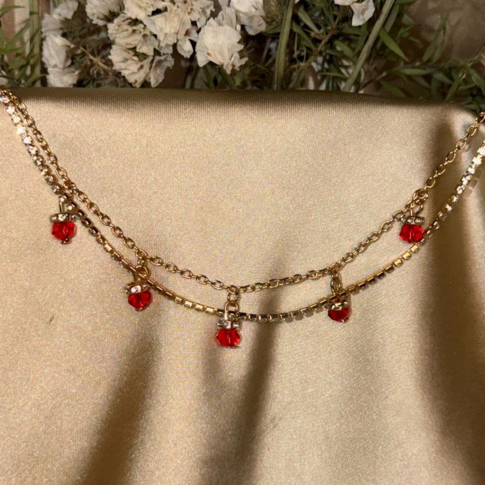 Crystal Double-Layer Anklets