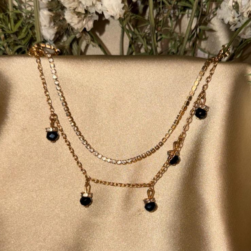 Crystal Double-Layer Anklets