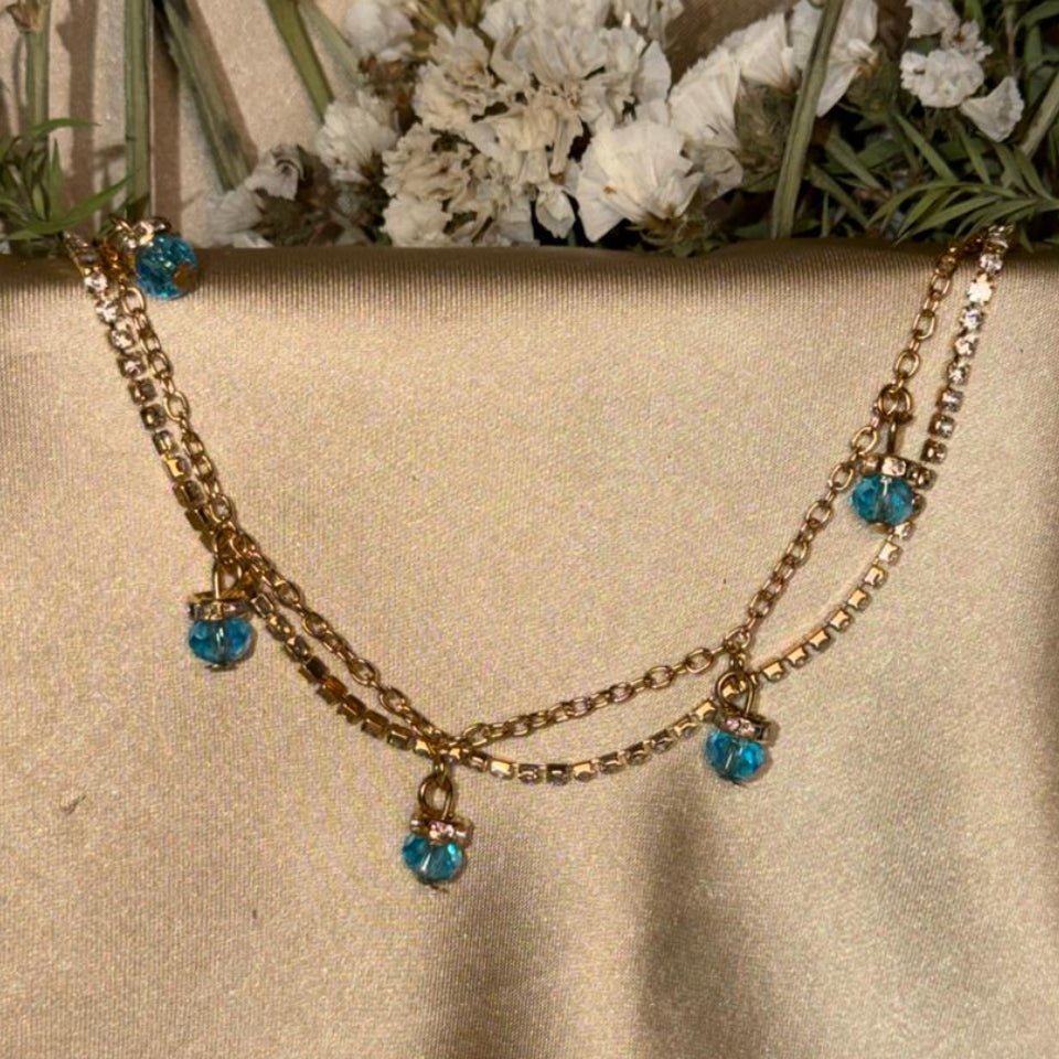 Crystal Double-Layer Anklets