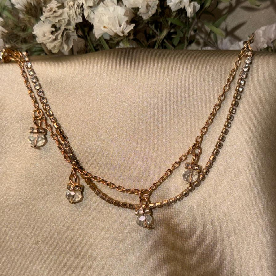 Crystal Double-Layer Anklets