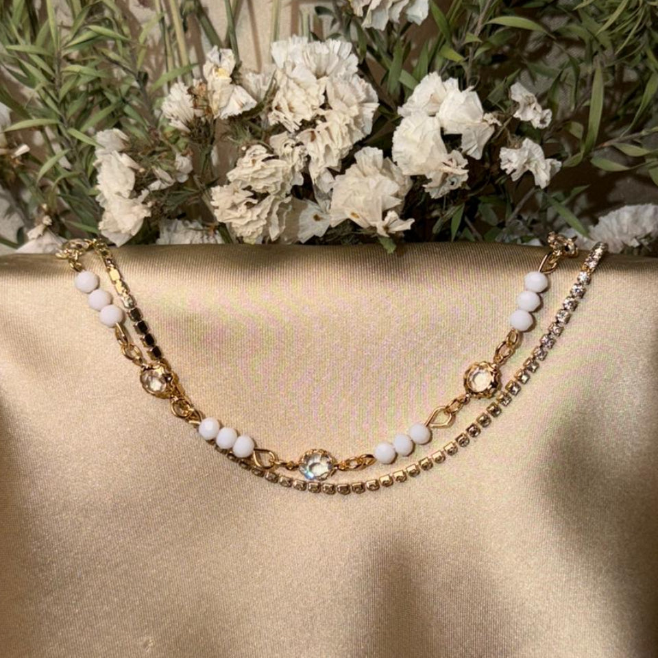 Elegant Beaded Double-Layer Anklets
