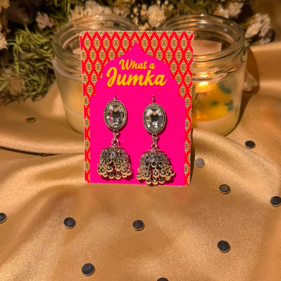 Ethnic Stone Jhumka Earrings