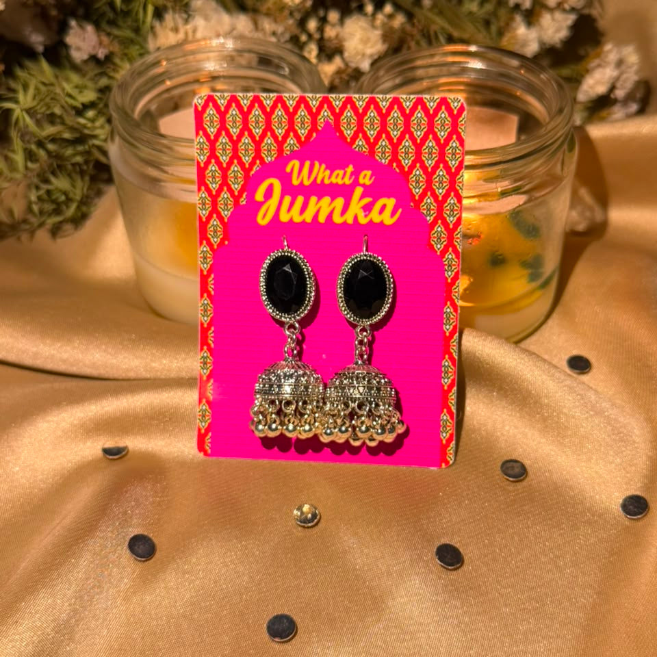 Ethnic Stone Jhumka Earrings
