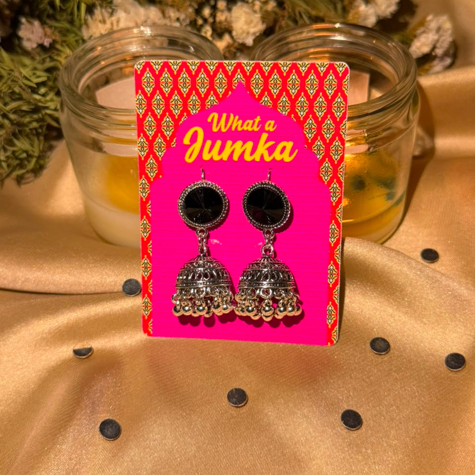 Ethnic Stone Jhumka Earrings