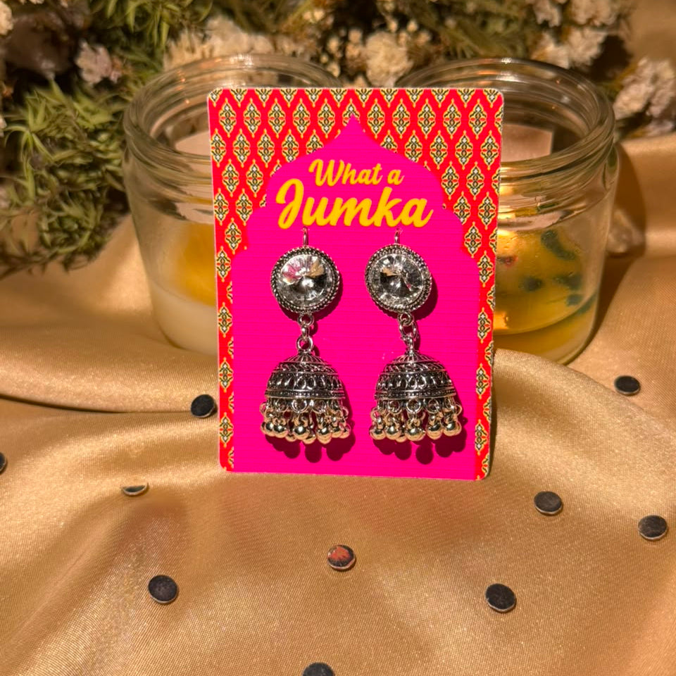 Ethnic Stone Jhumka Earrings