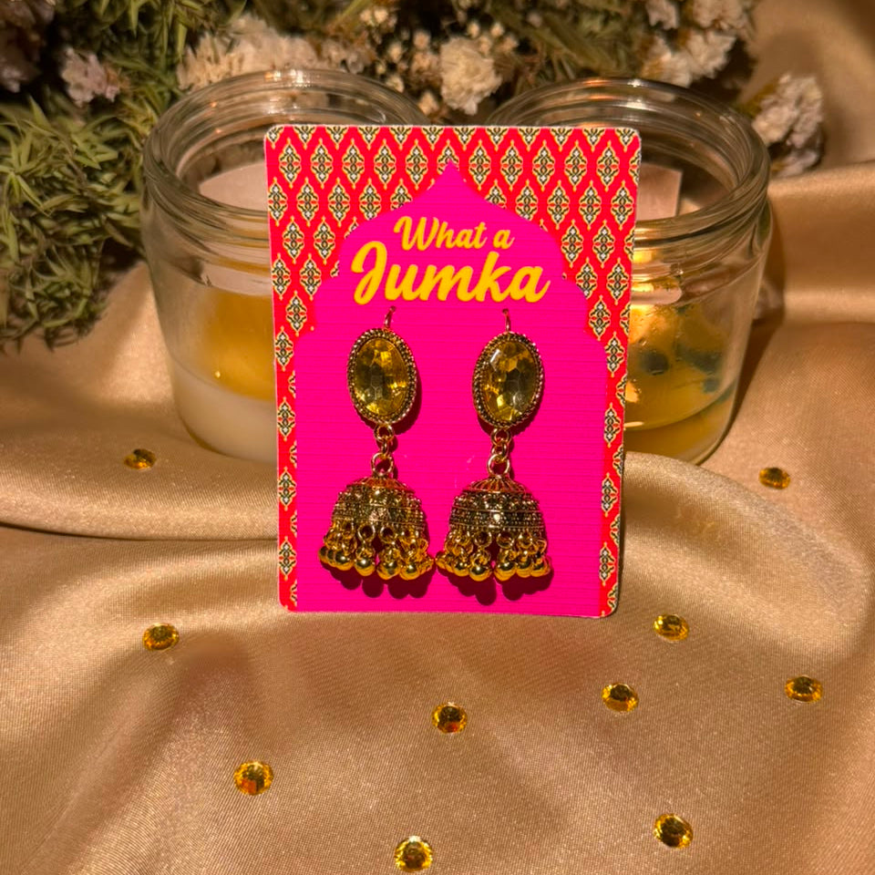Ethnic Stone Jhumka Earrings