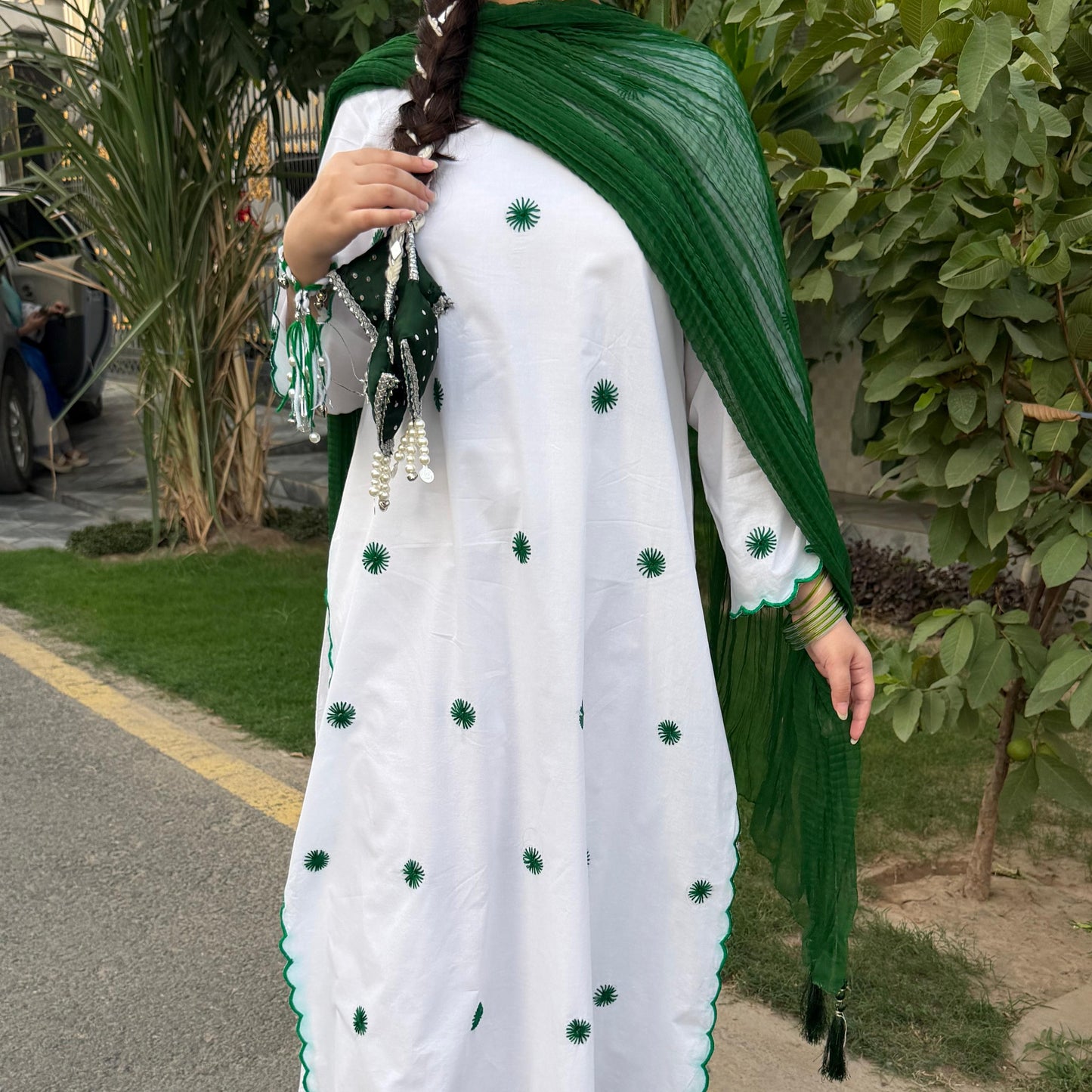 Azadi-Hand Embroidered Long Shirt WIth Trouser