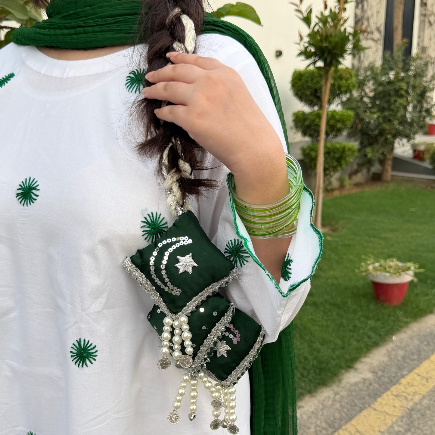 Azadi-Hand Embroidered Long Shirt WIth Trouser