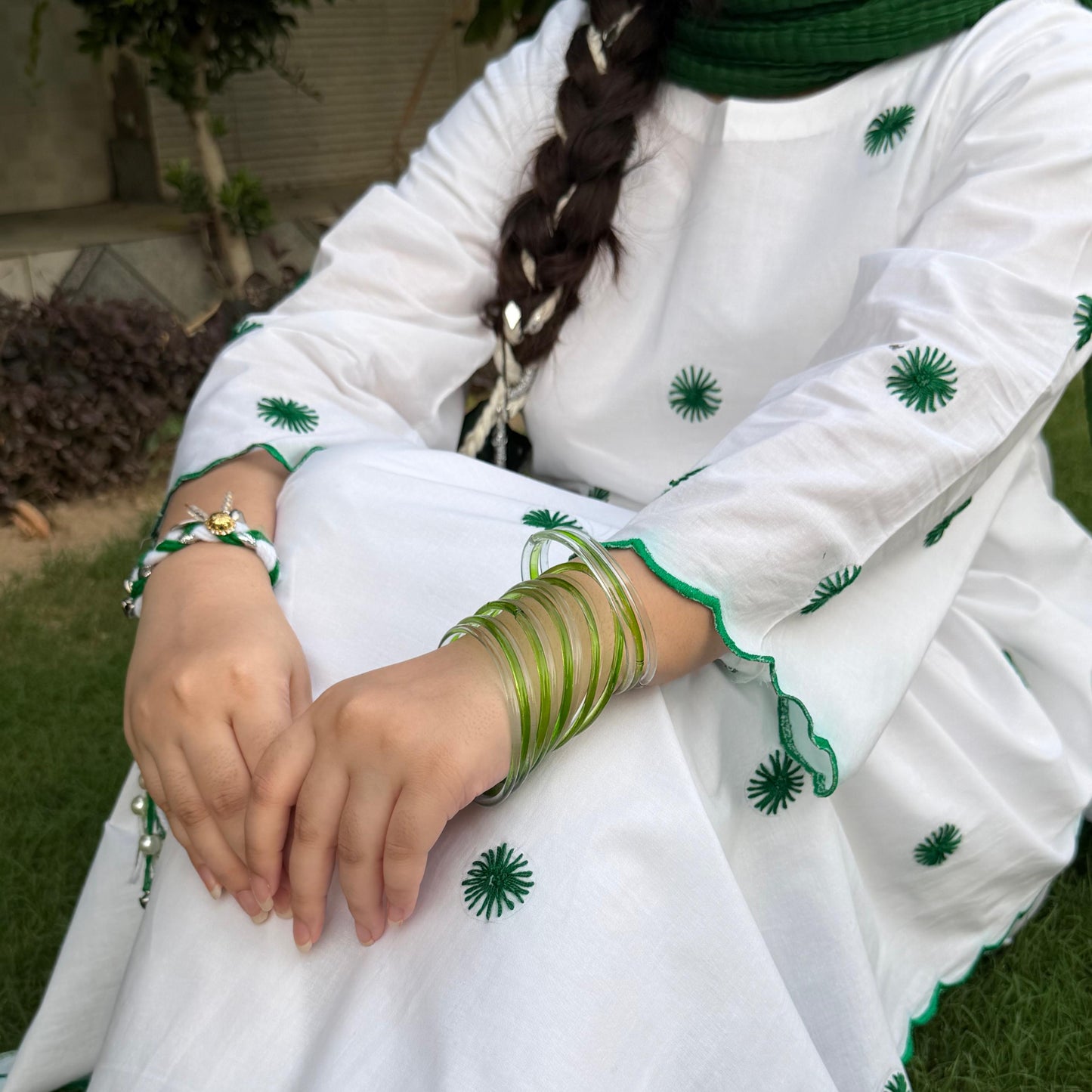 Azadi-Hand Embroidered Long Shirt WIth Trouser