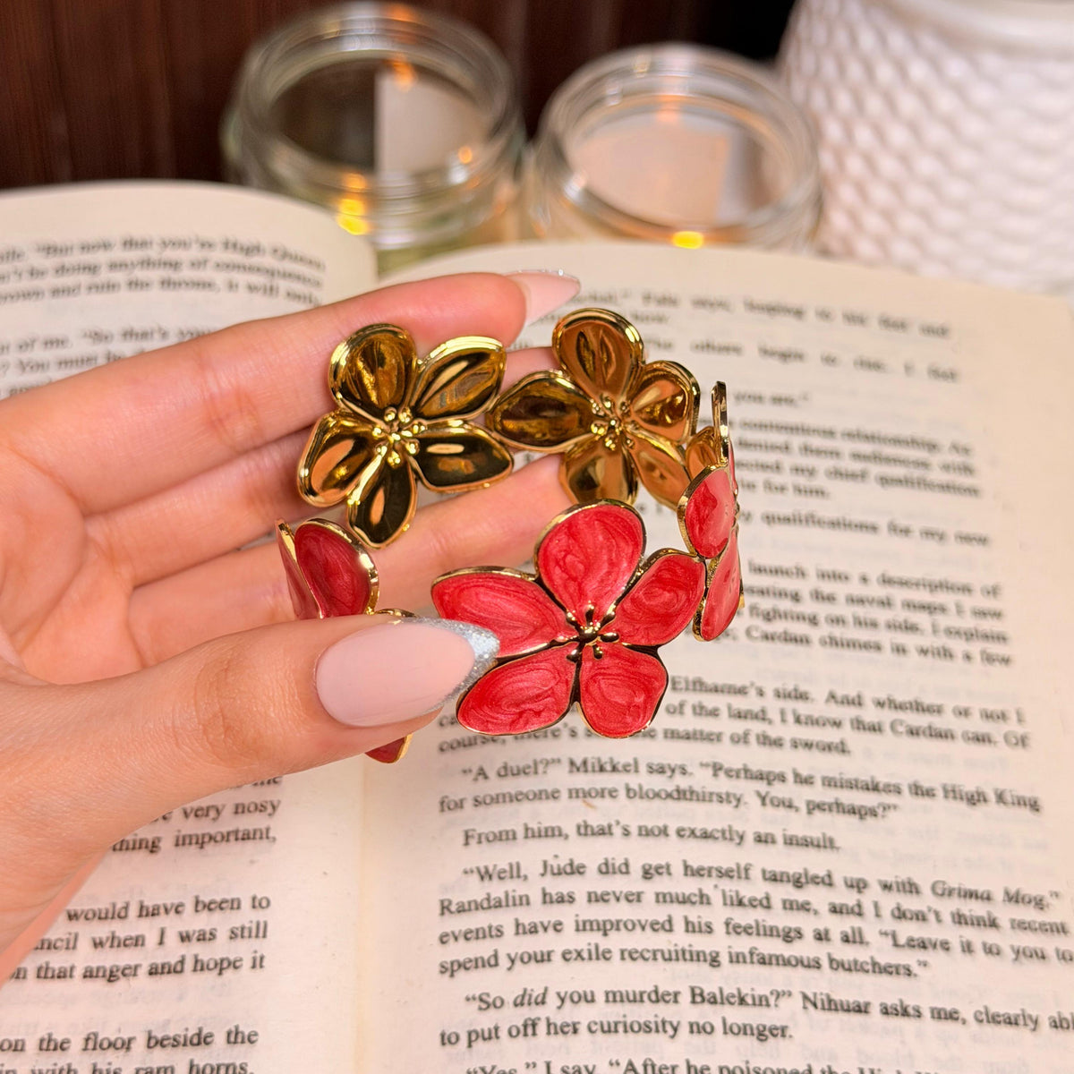Flower Cuffs Bracelet-Adjustable