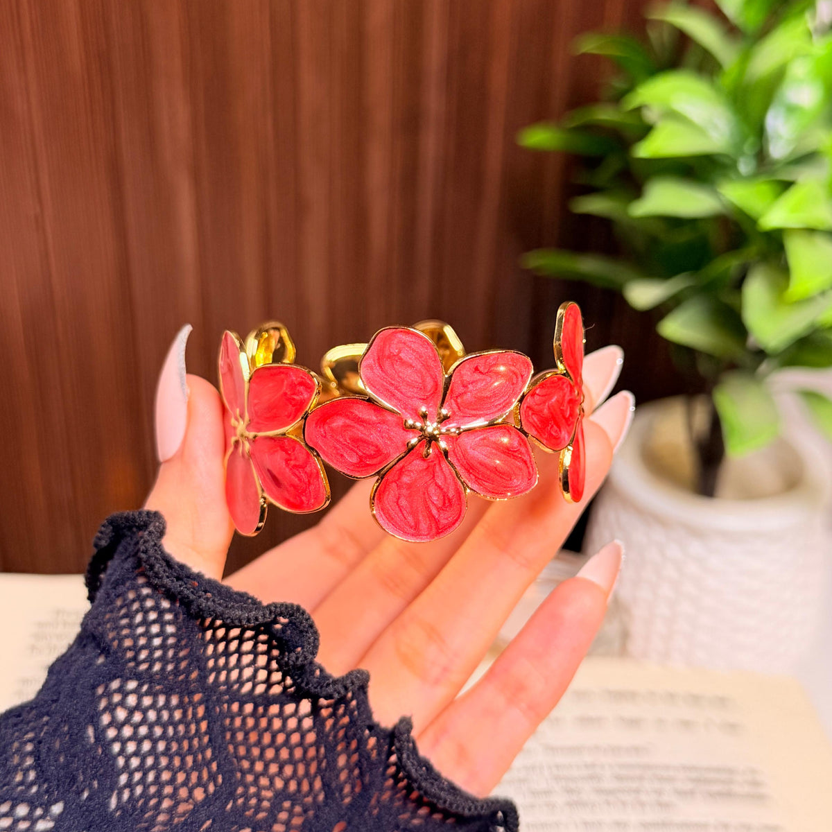 Flower Cuffs Bracelet-Adjustable