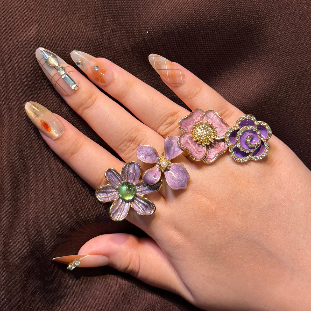 Purple Glossy Rings-Adjustable