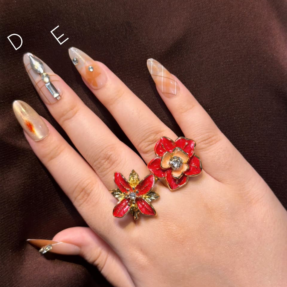 Red Glossy Rings-Adjustable