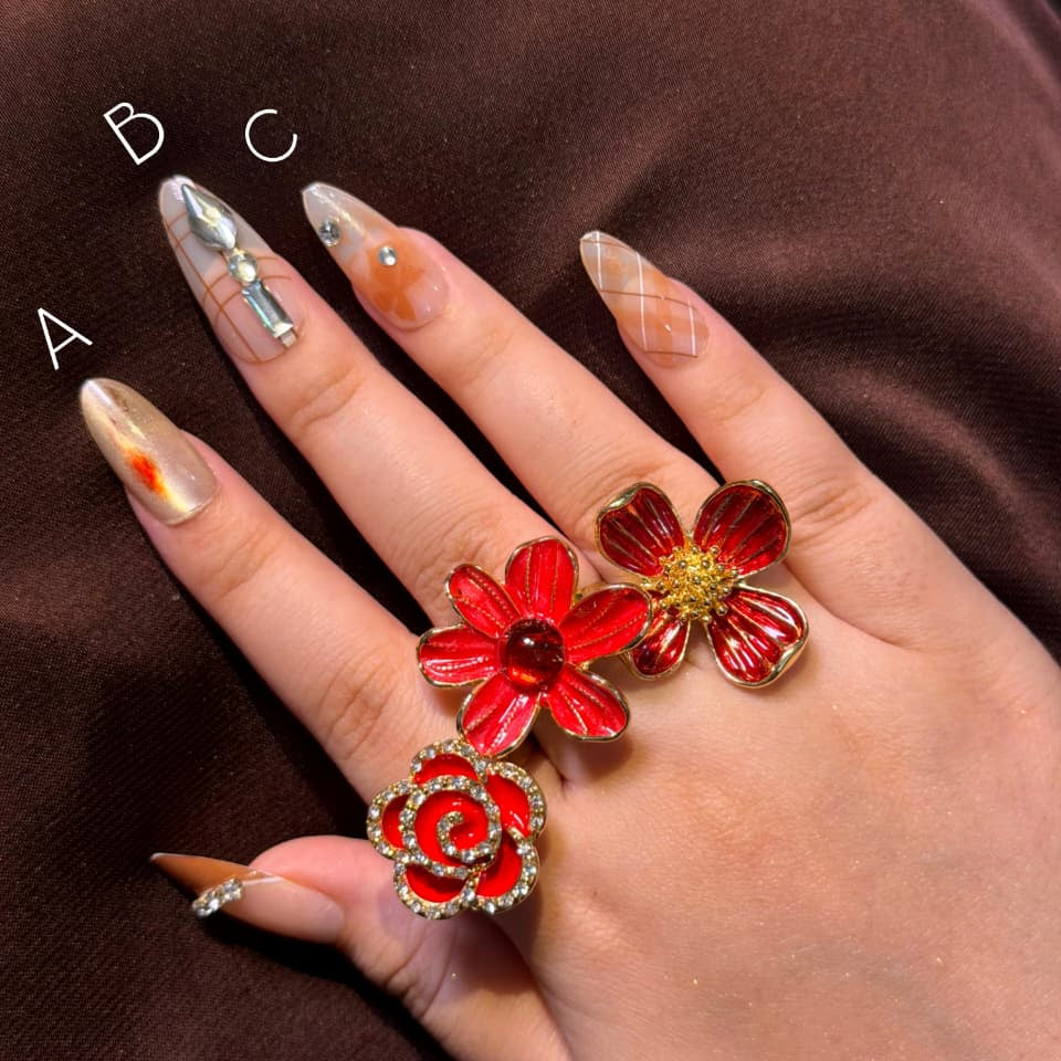 Red Glossy Rings-Adjustable