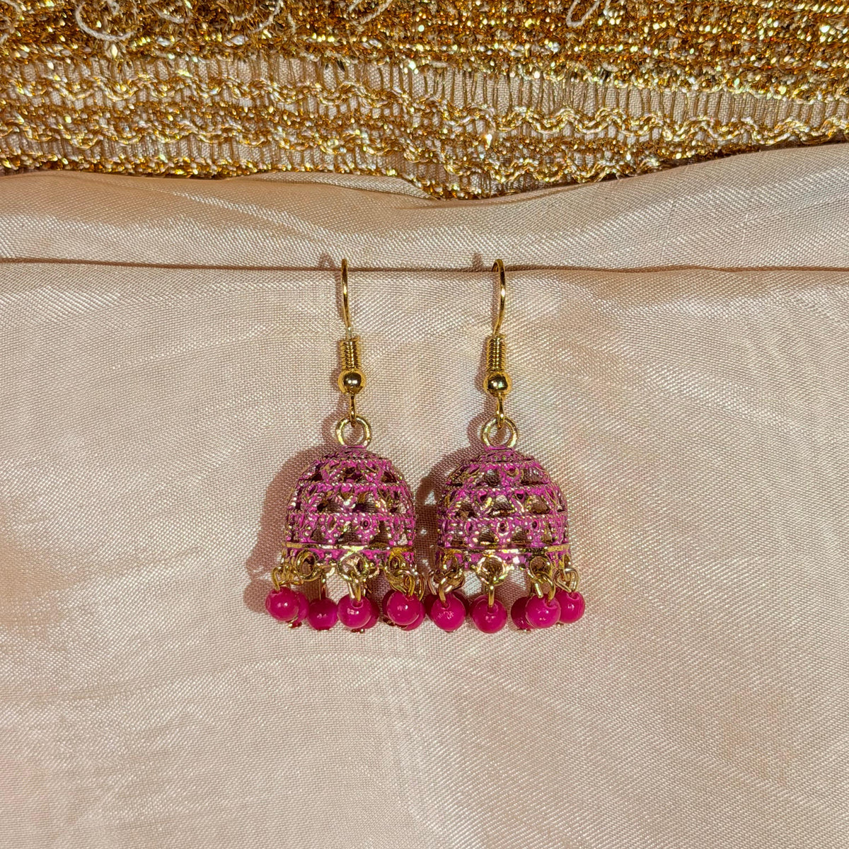 Mini Meenakari Jhumkay-In 3 colors