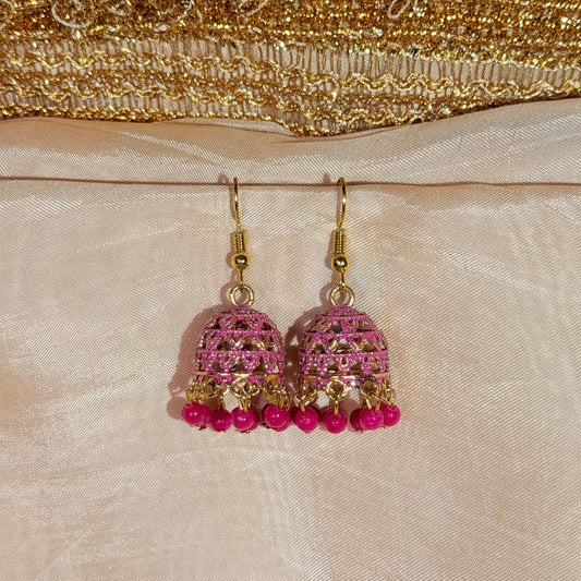 Mini Meenakari Jhumkay-In 3 colors