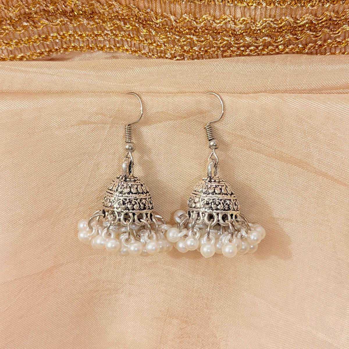 Mini Dome Beaded Jhumka-In 3 Colors