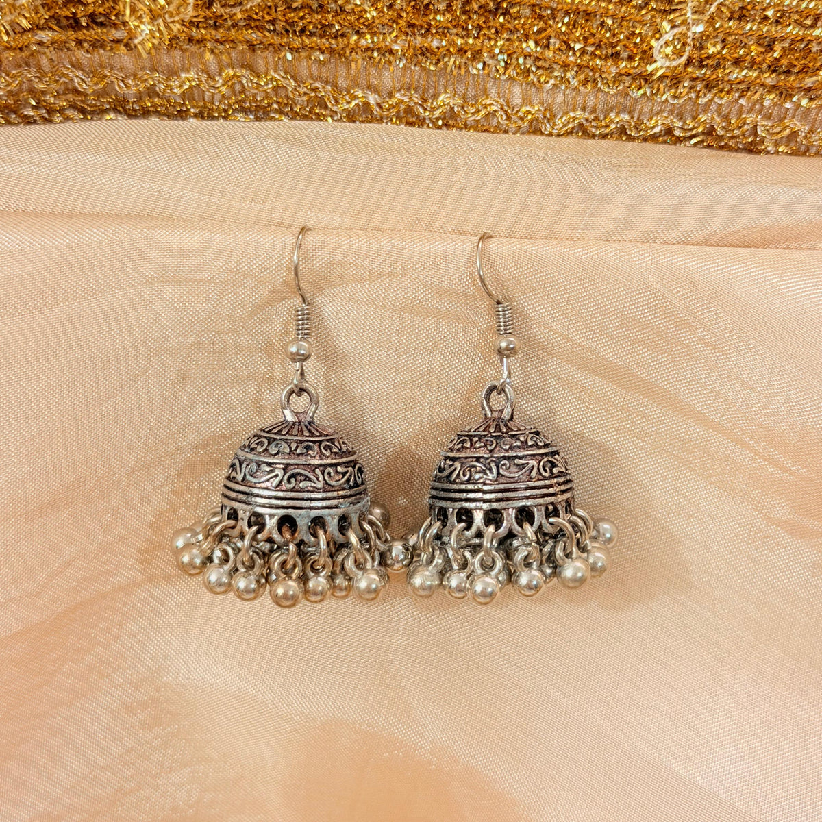 Mini Dome Beaded Jhumka-In 3 Colors
