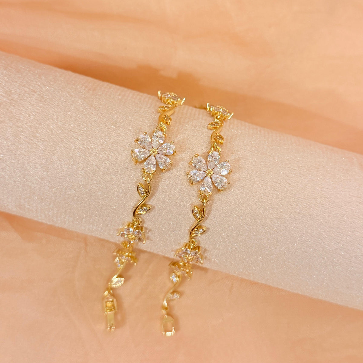 Floral Crystal Bracelets-In 3 Colours